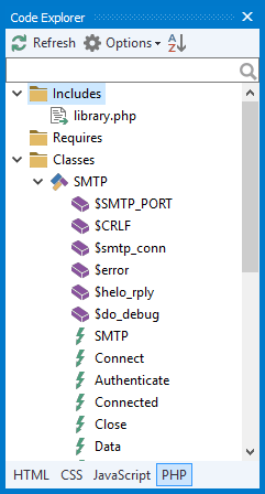 Using Code Explorer - HTMLPad